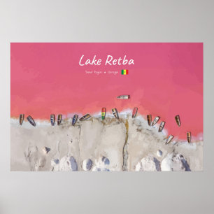 Lake Retba, Senegal - Rosa See Boote Poster