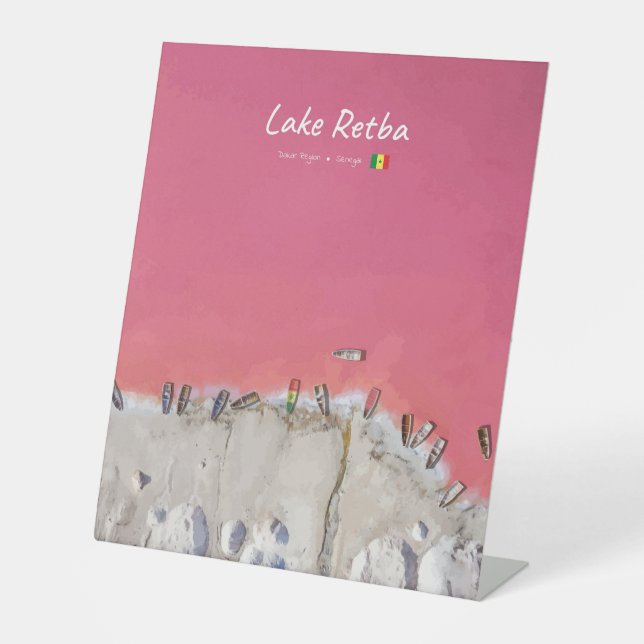 Lake Retba, Senegal - Rosa See Boote Sockelschild (Vorderseite)