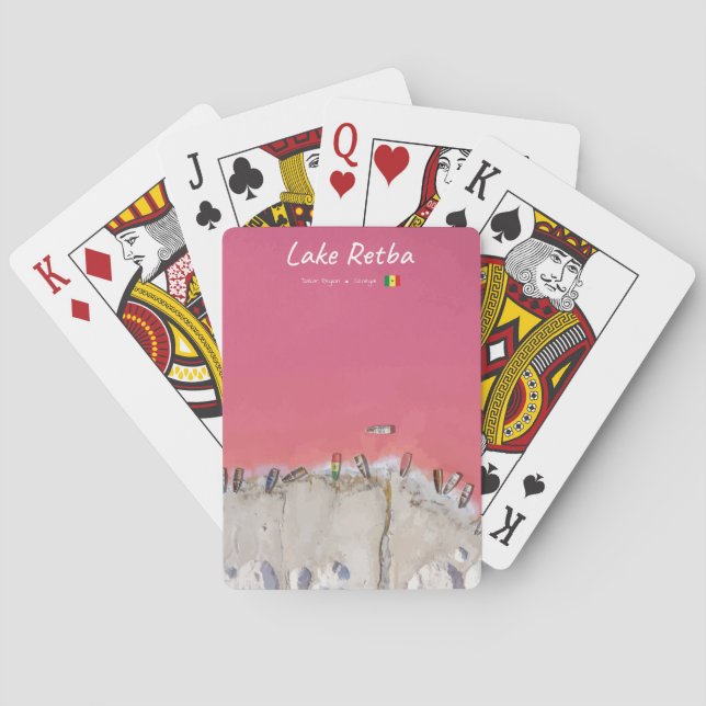 Lake Retba, Senegal - Rosa See Boote Spielkarten (Rückseite)
