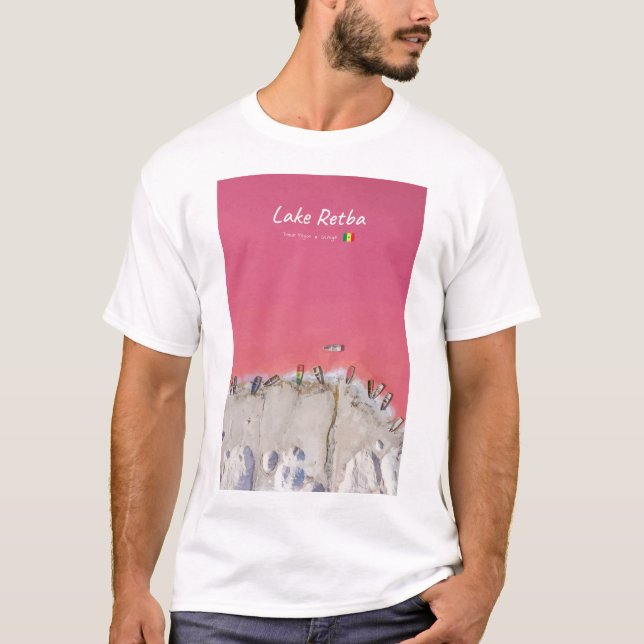 Lake Retba, Senegal - Rosa See Boote T-Shirt (Vorderseite)