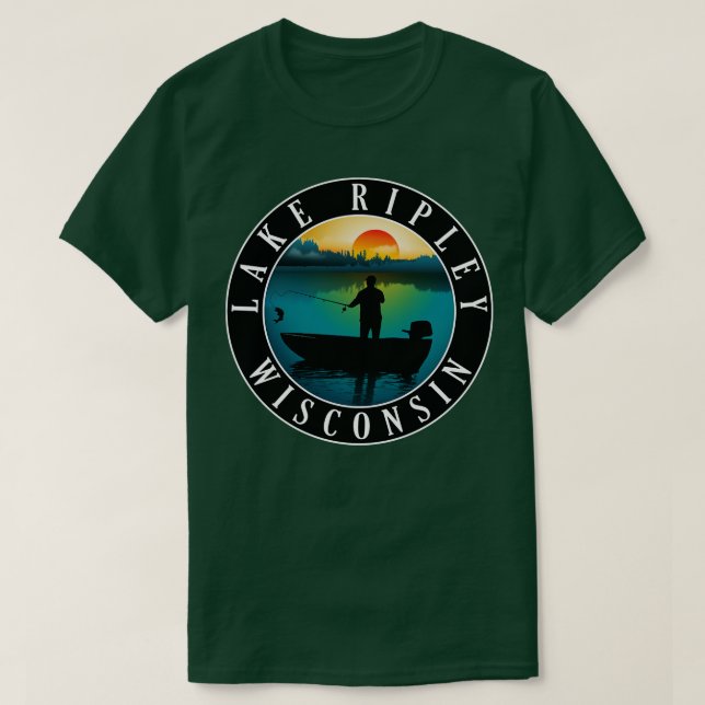 Lake Ripley Wisconsin Fischerei T-Shirt (Design vorne)