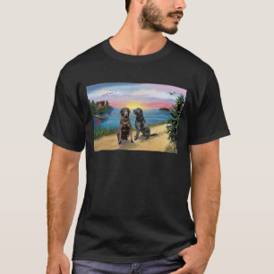 Lake Road - Zwei Labrador Retriever (Schoko-Schwar T-Shirt