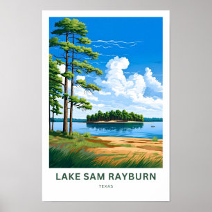 Lake Sam Rayburn Texas Travel Print Poster