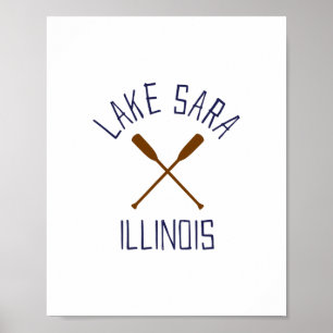 Lake Sara Illinois Outdoor-Vintage Poster