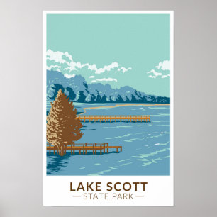 Lake Scott Staat Park Kansas Vintag Poster