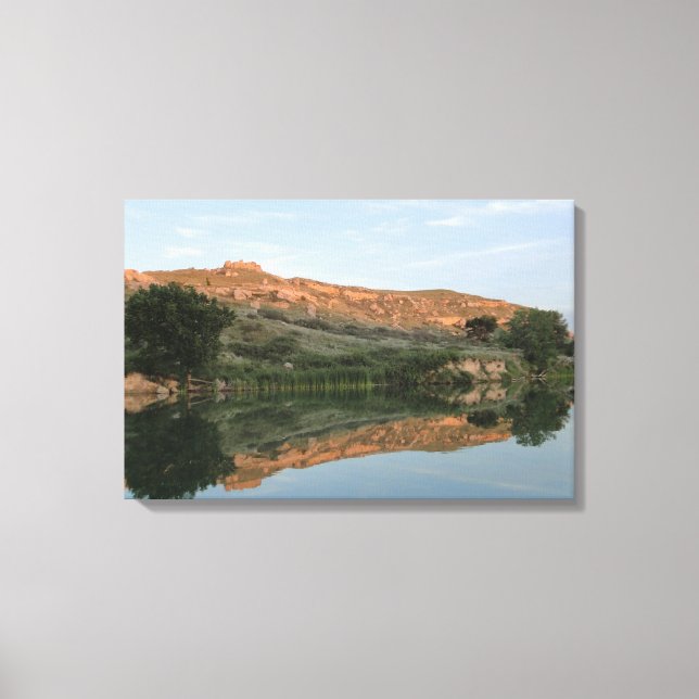 Lake Scott Staat Park - Reflektion Wrapped Canvas Leinwanddruck (Vorderseite)