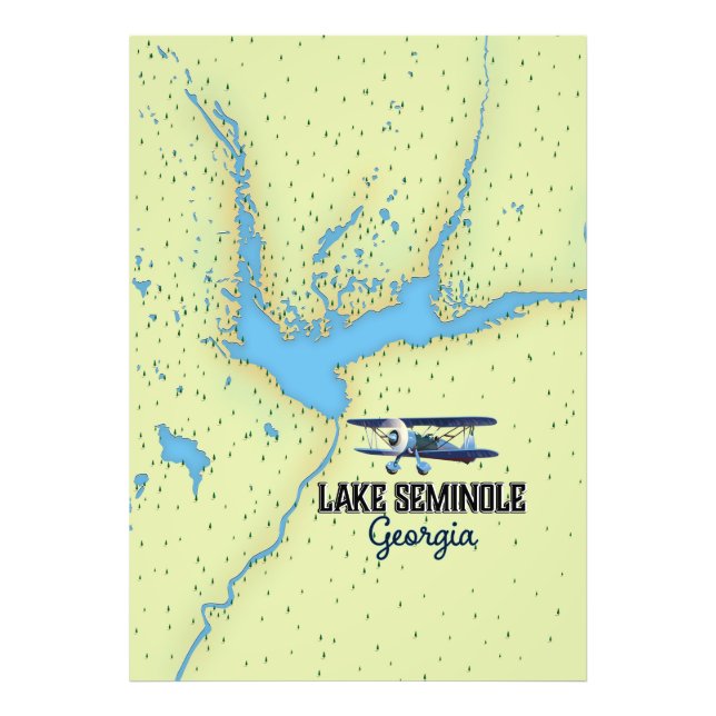 Lake Seminole Georgia Map Poster (Vorne)