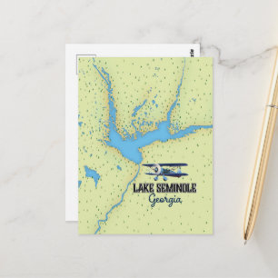 Lake Seminole Georgia Map Poster Acrylic Print Postkarte