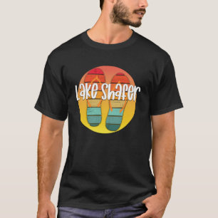 Lake Shafer Indiana Retro Flipflop Sonnenuntergang T-Shirt