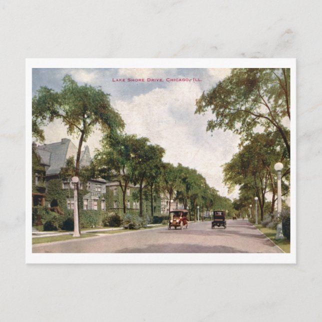 Lake Shore Drive, Chicago 1914 Vintag Postkarte (Vorderseite)