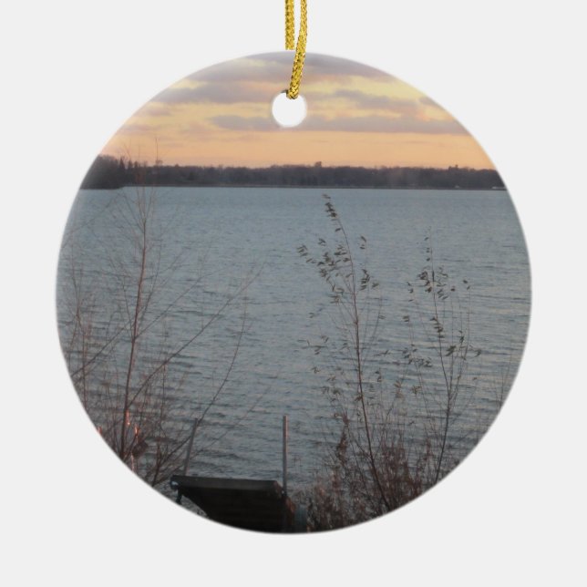 Lake Shore Sunset Ornament (Vorne)