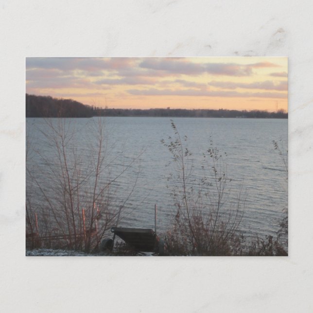 Lake Shore Sunset Postcard Postkarte (Vorderseite)