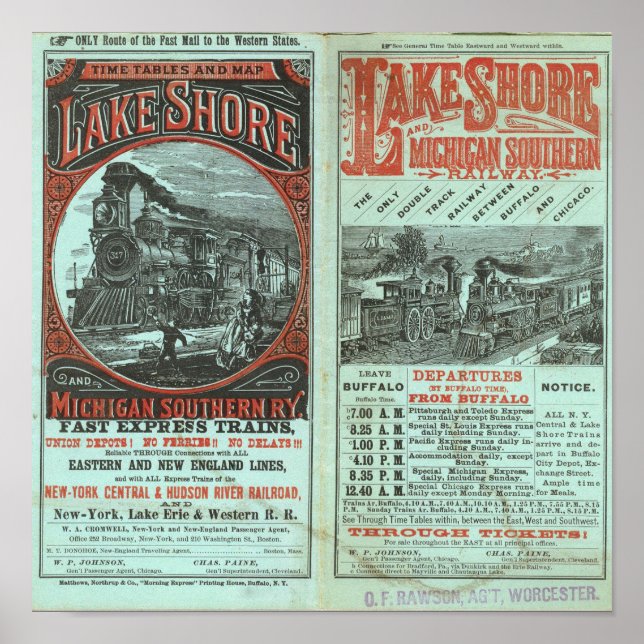 Lake Shore und Michigan So Bahn Poster (Vorne)