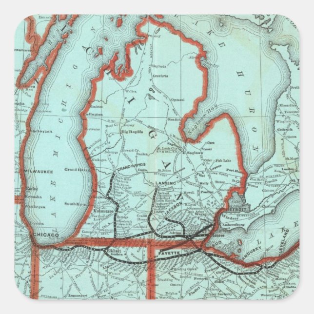 Lake Shore und Southern Michigan Railway Quadratischer Aufkleber (Vorderseite)