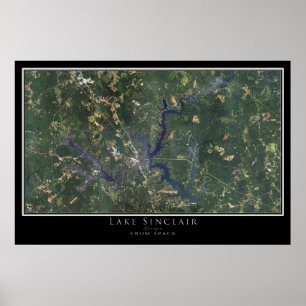 Lake Sinclair Georgia Satellite Poster Karte
