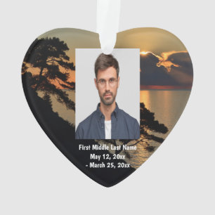 Lake Sky Landscape Clouds Ded Foto Custom Ornament