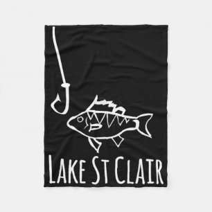Lake St Clair Michigan Fischen Fisch Mit Angelhake Fleecedecke