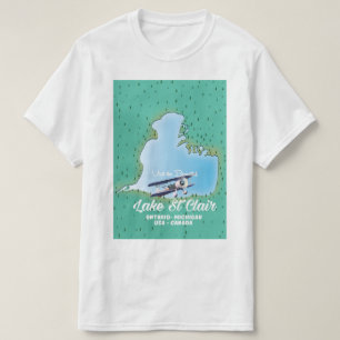 Lake St Clair USA Kanadische Seekarte T-Shirt