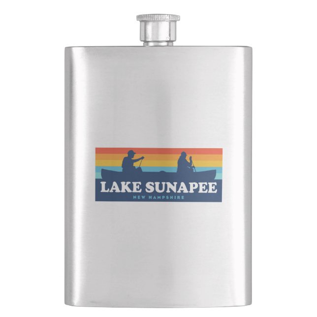 Lake Sunapee New Hampshire Canoe Flachmann (Vorderseite)