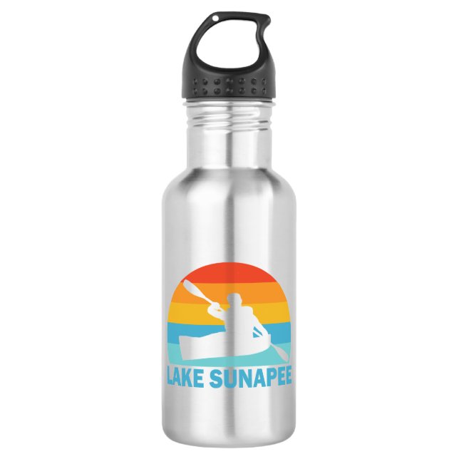 Lake Sunapee New Hampshire Kayak Edelstahlflasche (Vorderseite)