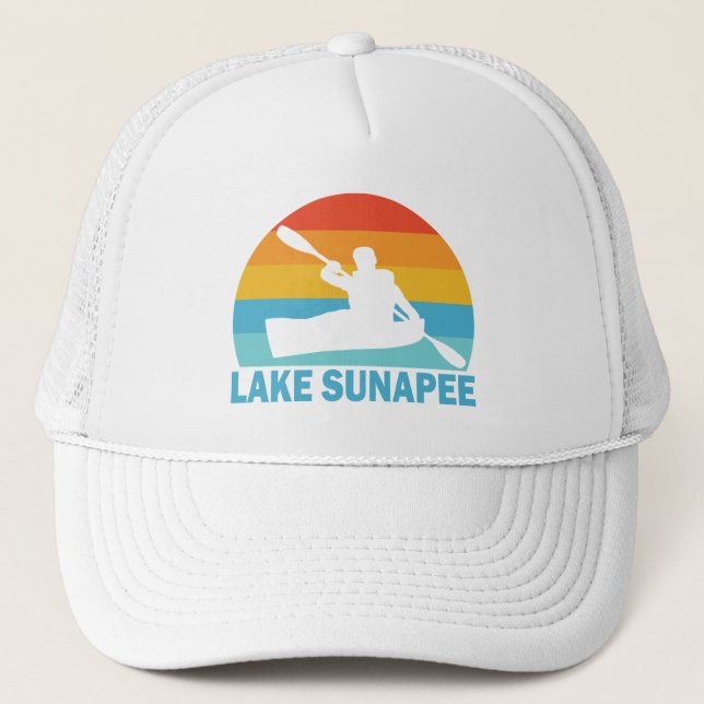 Lake Sunapee New Hampshire Kayak Truckerkappe (Vorderseite)