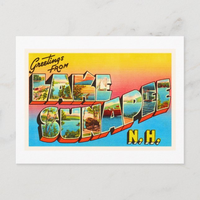 Lake Sunapee New Hampshire NH Old Travel Souvenir Postkarte (Vorderseite)