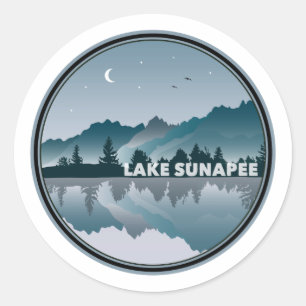 Lake Sunapee New Hampshire Reflektion Runder Aufkleber