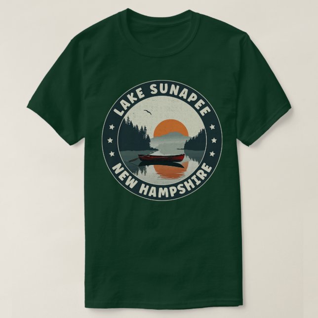 Lake Sunapee New Hampshire Sunset T-Shirt (Design vorne)
