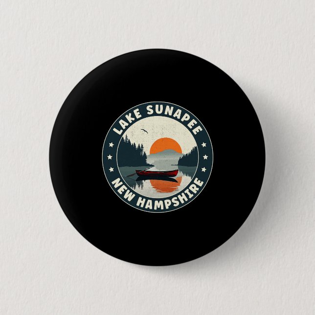 Lake Sunapee New Hampshire Sunset T Shirt  Button (Vorderseite)