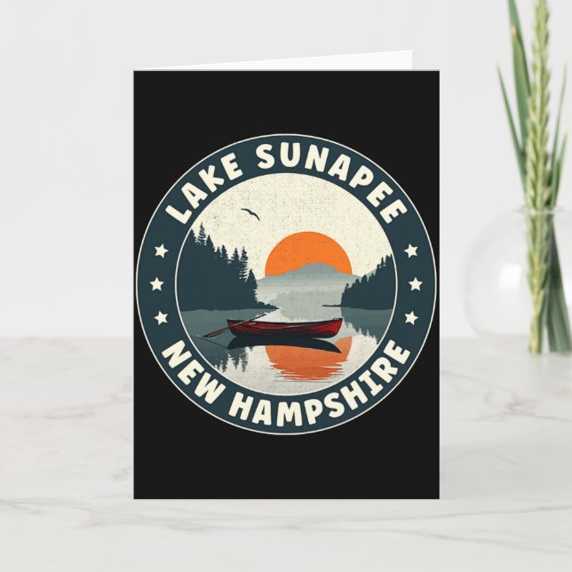 Lake Sunapee New Hampshire Sunset T Shirt  Karte (Vorderseite)