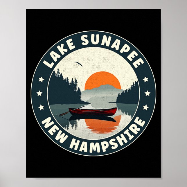 Lake Sunapee New Hampshire Sunset T Shirt  Poster (Vorne)