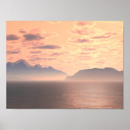 Lake Sunset 3 Originale Kunst, Dichtung und Musik Poster