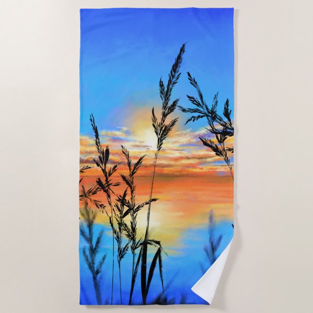 Lake Sunset Beach Handtuch (Vorderseite)
