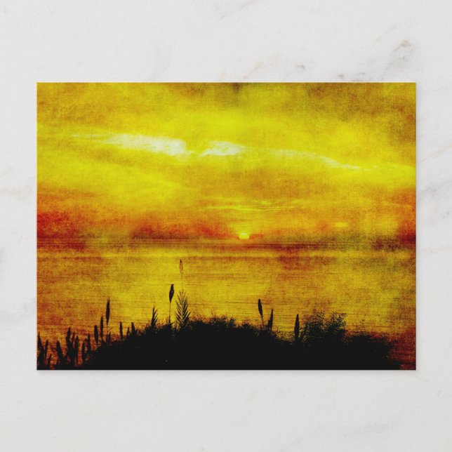 Lake Sunset Postcard Postkarte (Vorderseite)