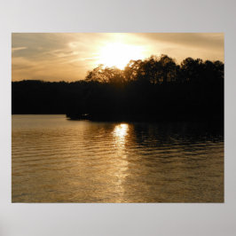 Lake Sunset Sepia Angelgeschenke Fisherman Vater A Poster