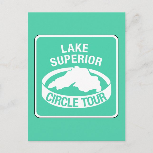 Lake Superior Circle Tour, Traffic Sign, USA Postkarte (Vorderseite)