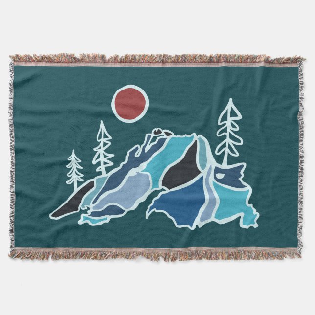 Lake Superior Great Lakes Throw Blanket Decke (Vorderseite)