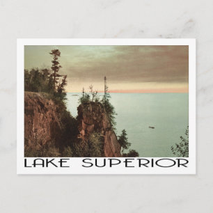 Lake Superior im Vintage-Reisestil Postkarte