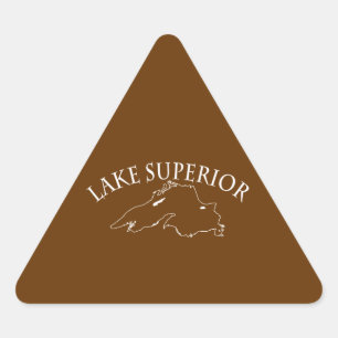 Lake Superior Karte Dreieckiger Aufkleber