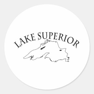 Lake Superior Karte Runder Aufkleber