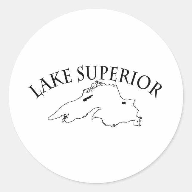 Lake Superior Karte Runder Aufkleber (Vorderseite)