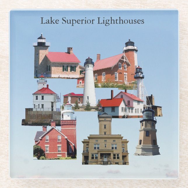 Lake Superior Lighthouses Untersetzer (Vorderseite)