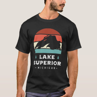Lake Superior Michigan Nationalpark Camping Retro T-Shirt