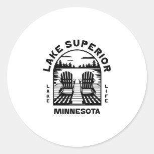 Lake Superior Minnesota Outdoor-Vintage 1 Runder Aufkleber