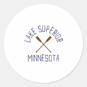 Lake Superior Minnesota Outdoors Vintage Runder Aufkleber