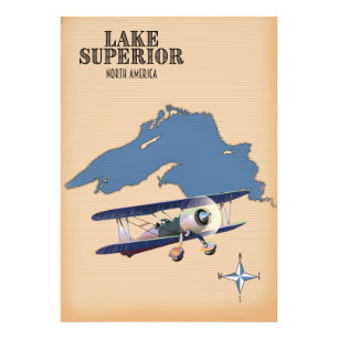 Lake Superior North America - Karte Fotodruck