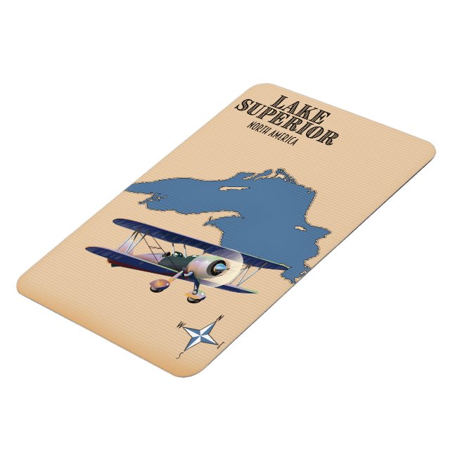 Lake Superior North America - Karte Magnet (Linke Seite)
