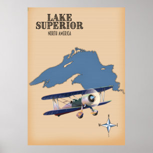 Lake Superior North America - Karte Poster