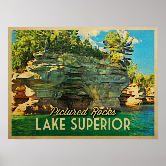 Lake Superior Pictured Rocks Poster (Vorne)