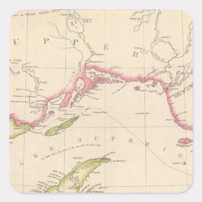 Lake Superior Quadratischer Aufkleber (Vorderseite)